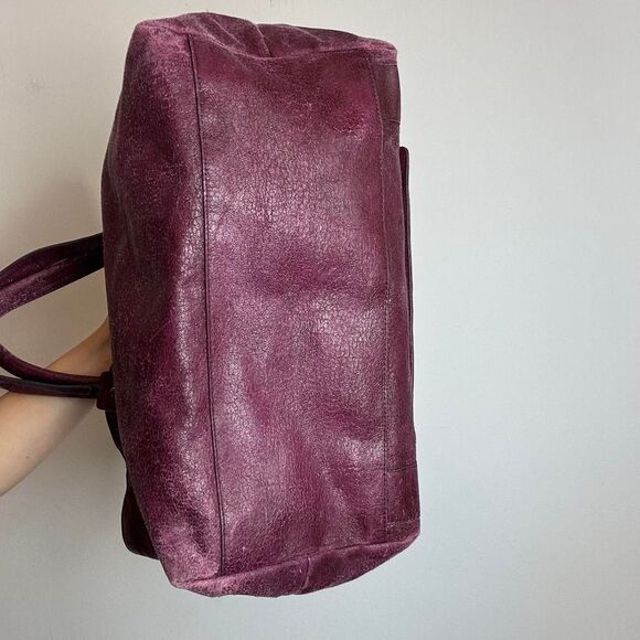 Vintage Y2K Chloe Leather Plum Purple Tote Bag - Picture 5 of 8